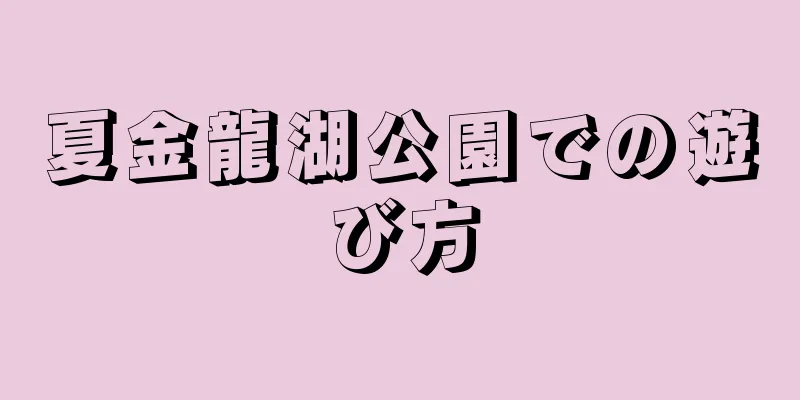 夏金龍湖公園での遊び方