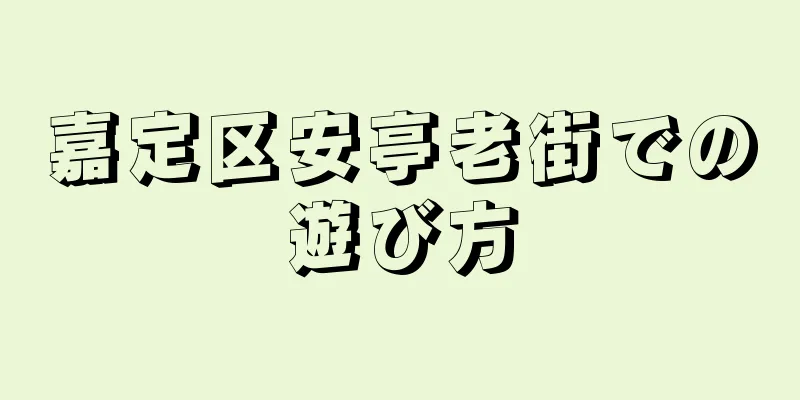 嘉定区安亭老街での遊び方