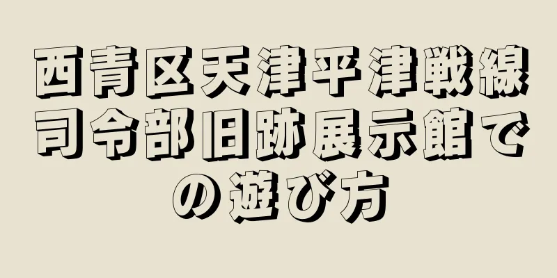 西青区天津平津戦線司令部旧跡展示館での遊び方
