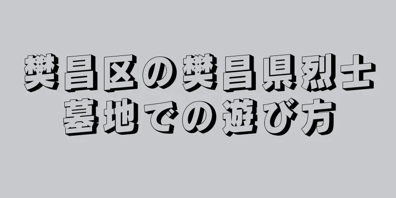 樊昌区の樊昌県烈士墓地での遊び方