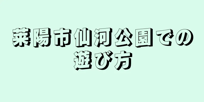 莱陽市仙河公園での遊び方