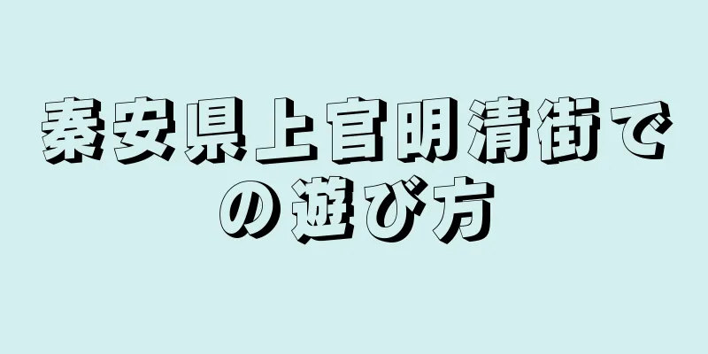 秦安県上官明清街での遊び方