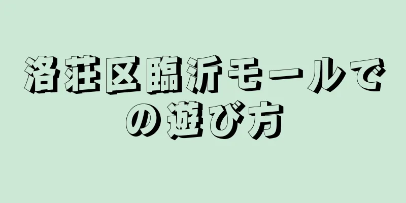 洛荘区臨沂モールでの遊び方