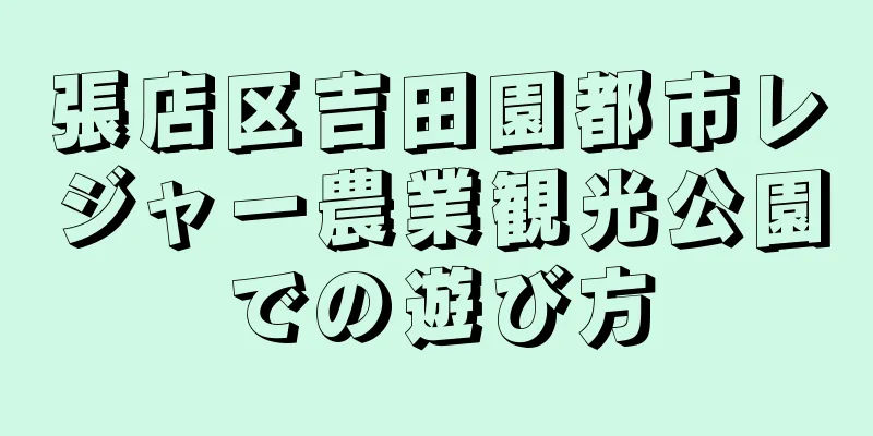 張店区吉田園都市レジャー農業観光公園での遊び方