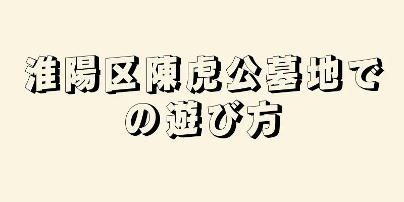 淮陽区陳虎公墓地での遊び方