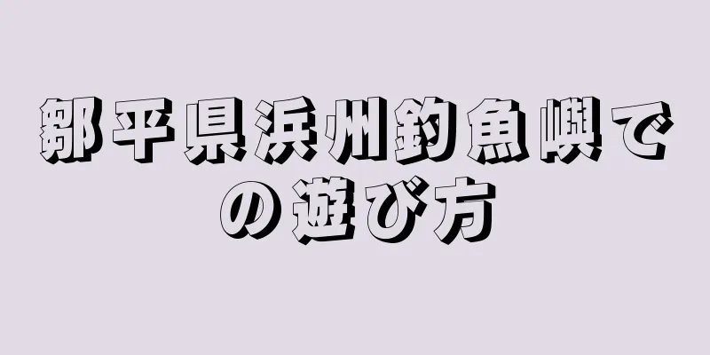 鄒平県浜州釣魚嶼での遊び方