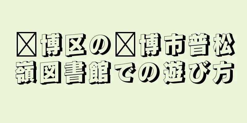 淄博区の淄博市普松嶺図書館での遊び方