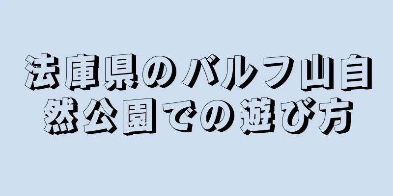 法庫県のバルフ山自然公園での遊び方