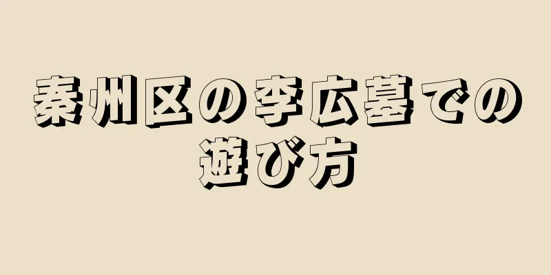 秦州区の李広墓での遊び方
