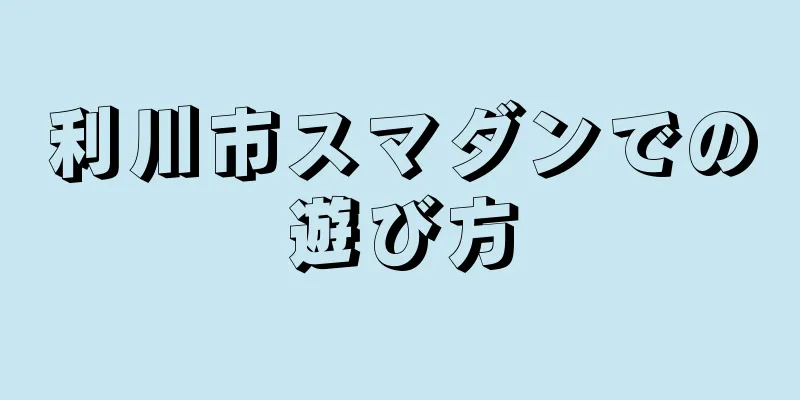 利川市スマダンでの遊び方