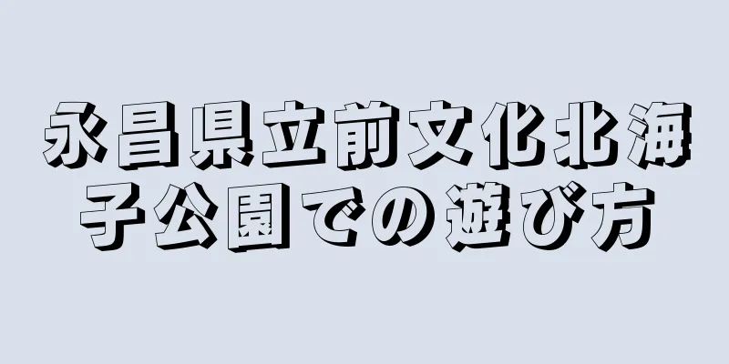 永昌県立前文化北海子公園での遊び方