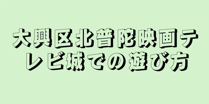 大興区北普陀映画テレビ城での遊び方