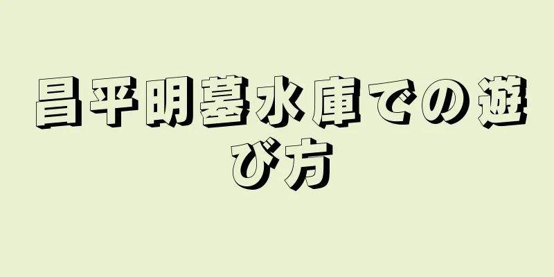 昌平明墓水庫での遊び方