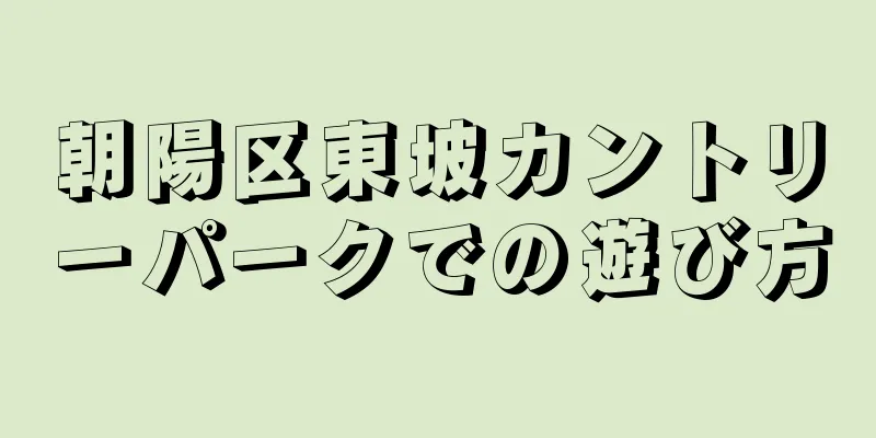 朝陽区東坡カントリーパークでの遊び方
