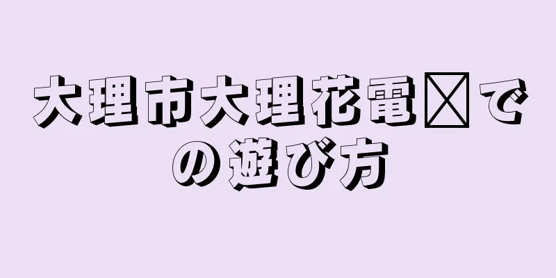 大理市大理花電壩での遊び方