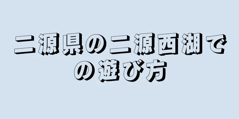 二源県の二源西湖での遊び方