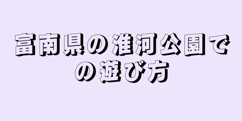 富南県の淮河公園での遊び方