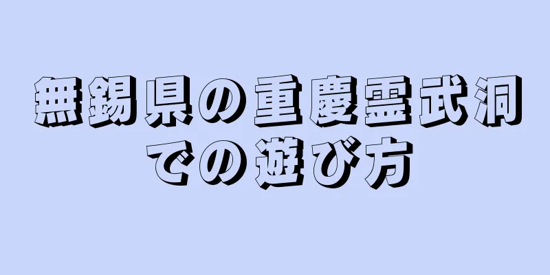 無錫県の重慶霊武洞での遊び方