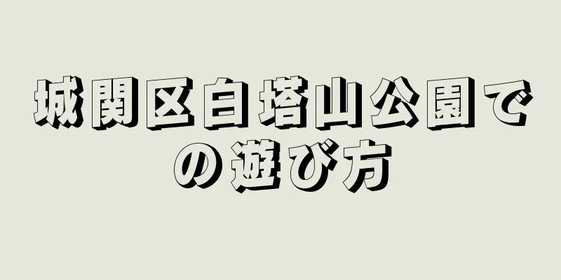 城関区白塔山公園での遊び方