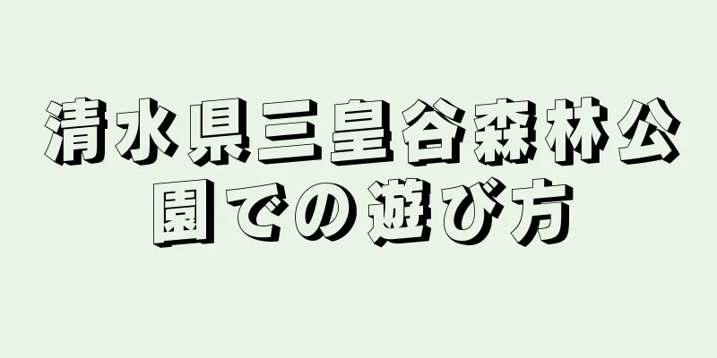 清水県三皇谷森林公園での遊び方