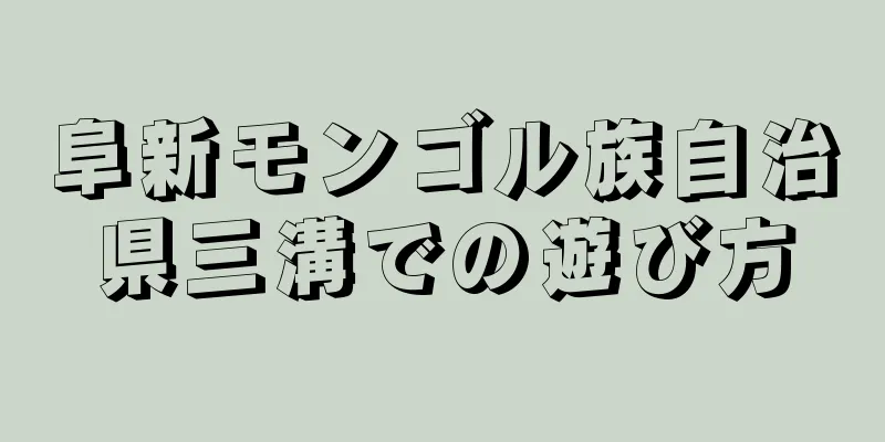 阜新モンゴル族自治県三溝での遊び方
