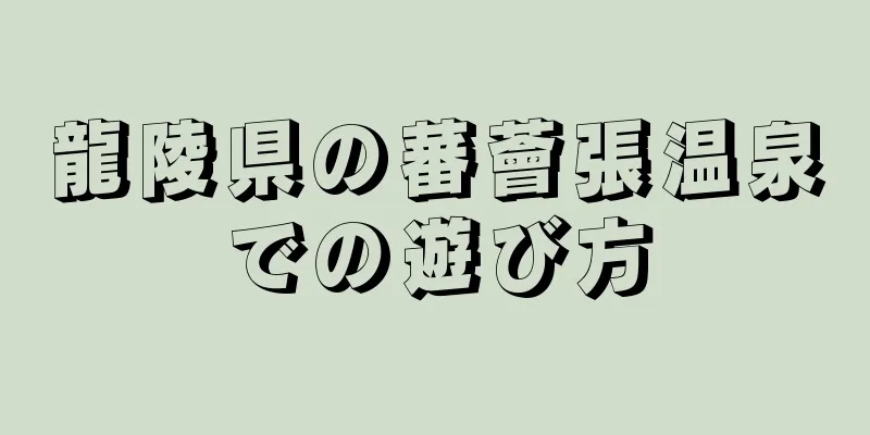 龍陵県の蕃薈張温泉での遊び方