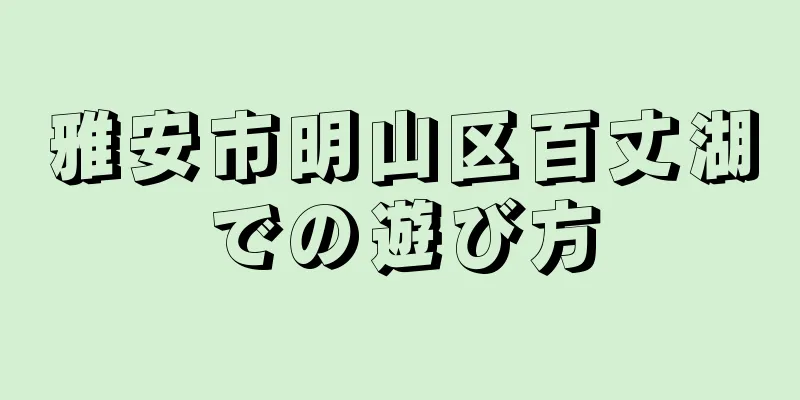 雅安市明山区百丈湖での遊び方