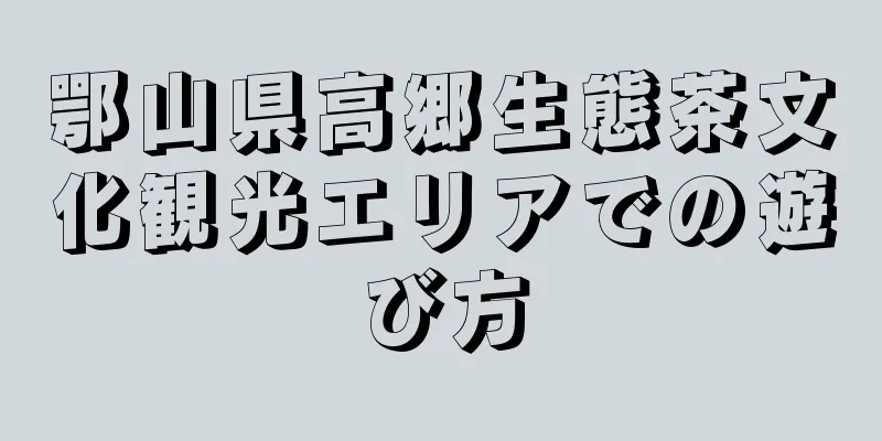 鄂山県高郷生態茶文化観光エリアでの遊び方