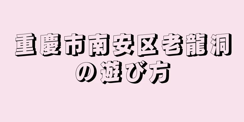 重慶市南安区老龍洞の遊び方