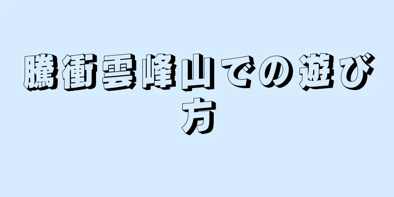 騰衝雲峰山での遊び方
