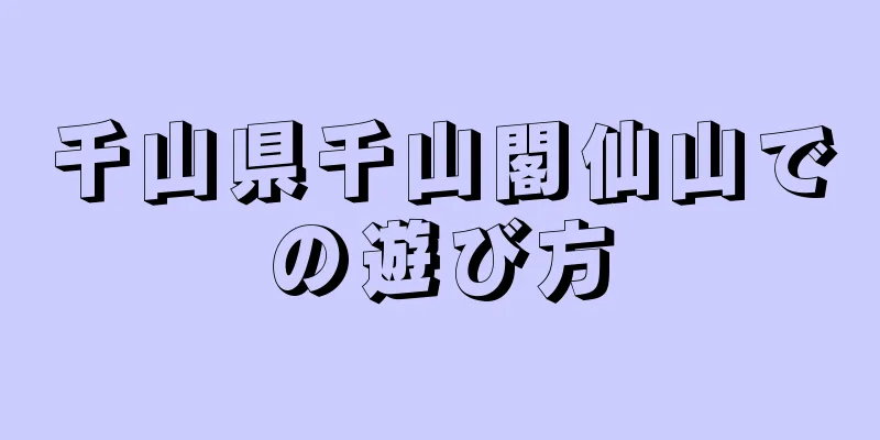 千山県千山閣仙山での遊び方