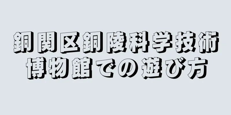 銅関区銅陵科学技術博物館での遊び方