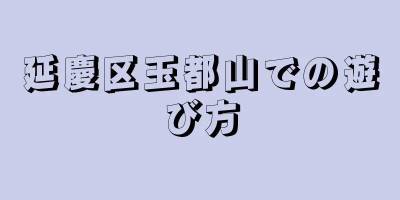 延慶区玉都山での遊び方