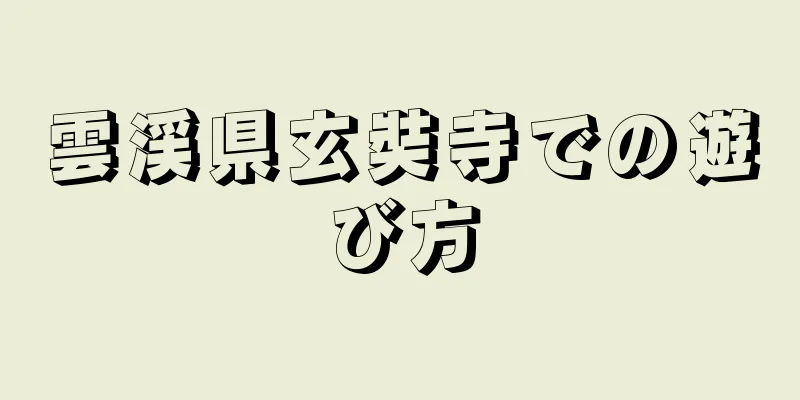雲渓県玄奘寺での遊び方