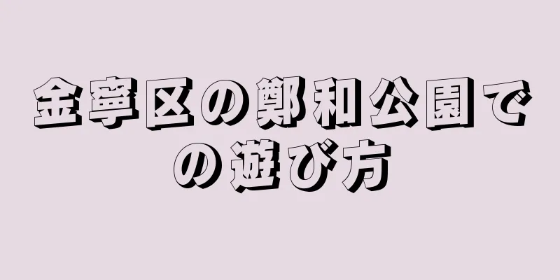金寧区の鄭和公園での遊び方