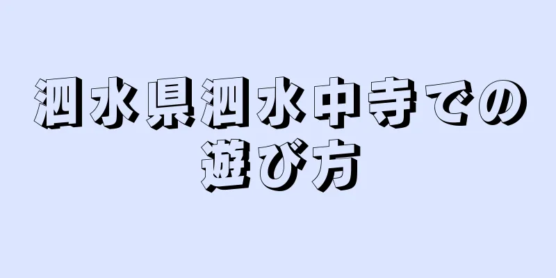 泗水県泗水中寺での遊び方