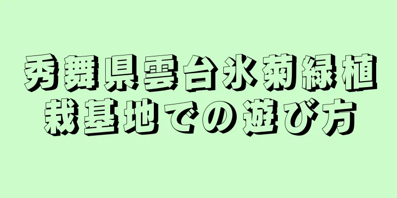 秀舞県雲台氷菊緑植栽基地での遊び方