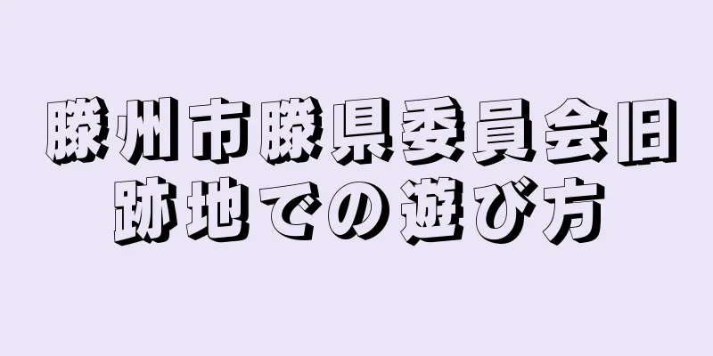 滕州市滕県委員会旧跡地での遊び方