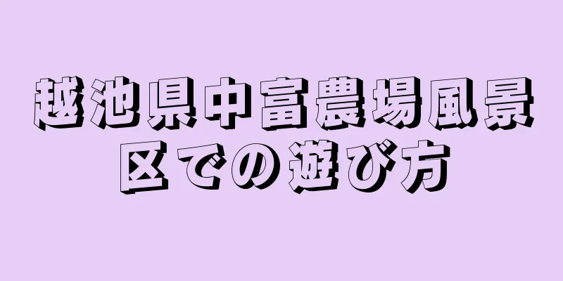 越池県中富農場風景区での遊び方