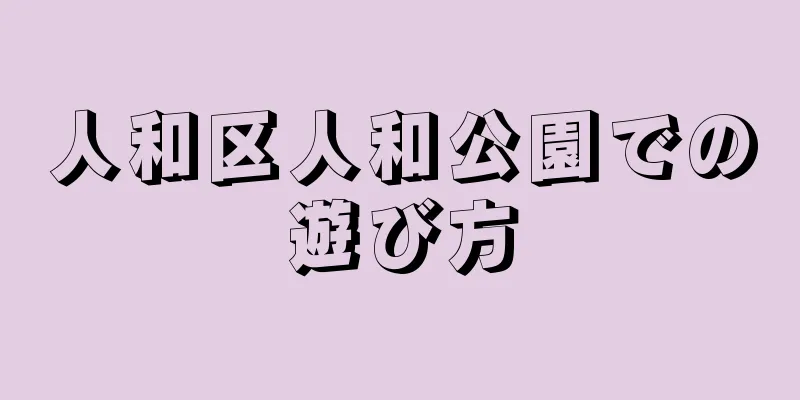 人和区人和公園での遊び方