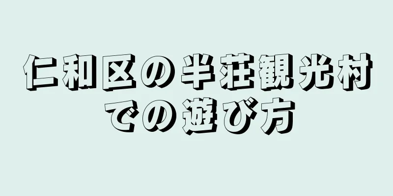 仁和区の半荘観光村での遊び方