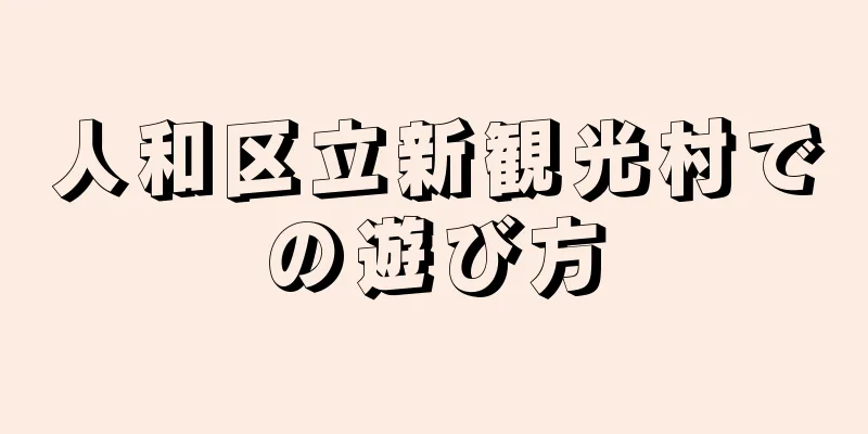 人和区立新観光村での遊び方
