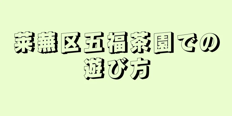 莱蕪区五福茶園での遊び方