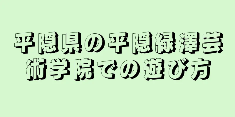 平隠県の平隠緑澤芸術学院での遊び方