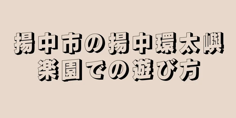 揚中市の揚中環太嶼楽園での遊び方