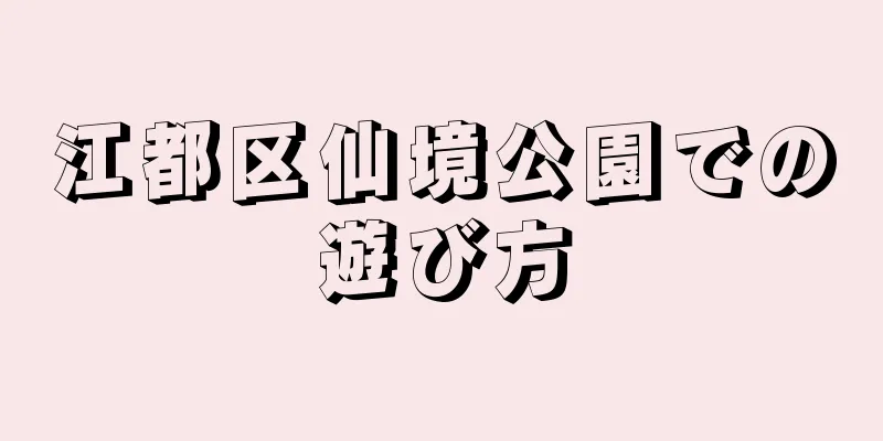 江都区仙境公園での遊び方