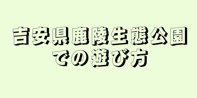 吉安県鹿陵生態公園での遊び方
