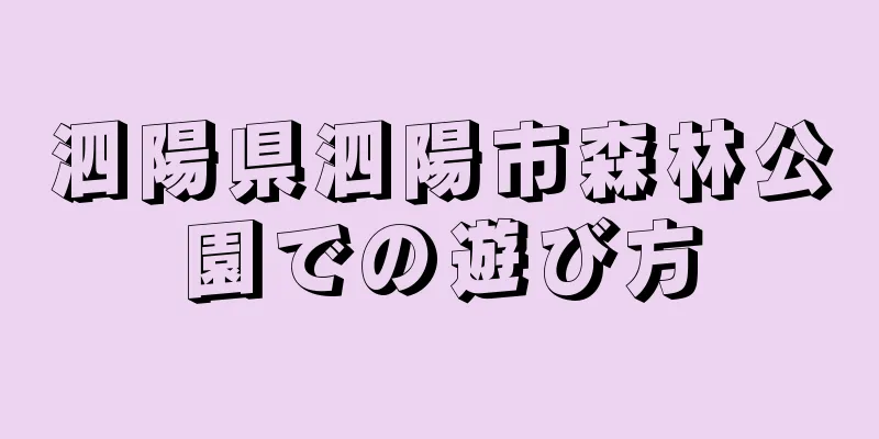 泗陽県泗陽市森林公園での遊び方