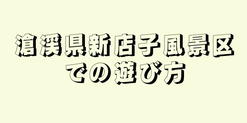 滄渓県新店子風景区での遊び方