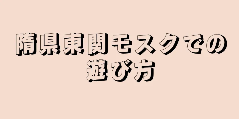 隋県東関モスクでの遊び方